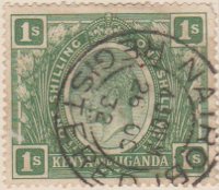 Kenya Uganda Tanganyika 1922 Postage Stamp King George V 1s green SG # 87 crown http://richterstamps.co.za