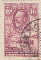 Bechuanaland 1932 Postage Stamp King George V Baobab Tree & Cattle drinking 6d purple SG # 104 Revenue PROTECTORATE