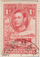 Bechuanaland 1938 Postage Stamp King George VI Baobab Tree & Cattle drinking 1d red SG # 119 Revenue PROTECTORATE
