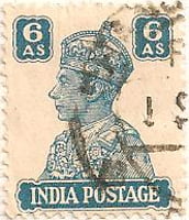 India 1940 Postage Stamp King George VI 6As green SG # 274 http://richterstamps.co.za