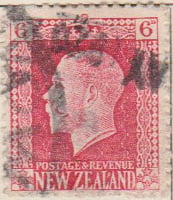 New Zealand 1915 Postage Stamp King George V 6d six penny red SG # 425A http://www.richterstamps.co.za revenue crown