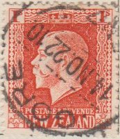 New Zealand 1915 Postage Stamp King George V 1s one shilling orange SG # 430 http://www.richterstamps.co.za revenue crown