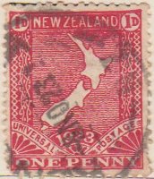 New Zealand 1923 Postage Stamp Restoration of 1d one penny red SG # 460 http://www.richterstamps.co.za universal map of 