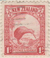 New Zealand 1935 Postage Stamp Various Scenes 1d one penny red SG # 578 http://www.richterstamps.co.za revenue kiwi bird