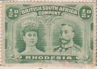 Rhodesia 1910 Postage Stamp ½d green SG # 119 http://www.richterstamps.co.za British South Africa Company King George V & Queen