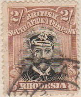 Rhodesia 1913 Postage Stamp 2S black brown SG # 273 http://www.richterstamps.co.za British South Africa Company King George V wearing naval cap