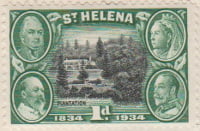 Saint Helena St 1934 Postage Stamp 1d black green SG # 115 http://www.richterstamps.co.za 1834 King William IV, Queen Victoria, King Edward VII, King George V