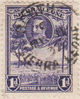 Sierra Leone 1932 Postage Stamp 1d violet purple SG # 156 http://www.richterstamps.co.za King George V Revenue Rice field
