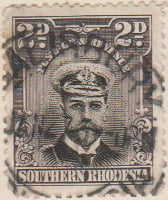 Southern Rhodesia 1924 Postage Stamp 2d black SG # 4 http://www.richterstamps.co.za King George V wearing Naval Cap & Revenue