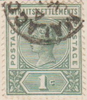 Straits Settlements 1892 Postage Stamp 1c green SG # 95 http://www.richterstamps.co.za Queen Victoria