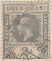 Gold Coast 1913 Postage Stamp King George V 2 d grey SG # 89 revenue crown http://richterstamps.co.za