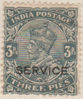 India 1912 Postage Stamp King George V 3Ps three pies grey SG # O73 Official overprint service http://richterstamps.co.za