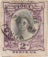 Tonga 1920 Postage Stamp 2d purple black violet SG # 76 http://www.richterstamps.co.za Queen Salote Toga Peni-e-ua totogi gtori