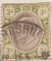 Transvaal 1902 Postage Stamp 3d black & green SG # 264 http://www.richterstamps.co.za King Edward VII Crown Revenue