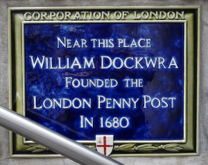 London Penny Post Plaque, www.richterstamps.co.za, William Dockwra