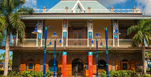 Mauritius-The-Blue-Penny-Museum-in-Port-Louise-where-you-can-see-the-one-penny-and-two-penny-stamps-issued-by-England-in-1847-as-part-of-the-worlds-first-postage-stamps
