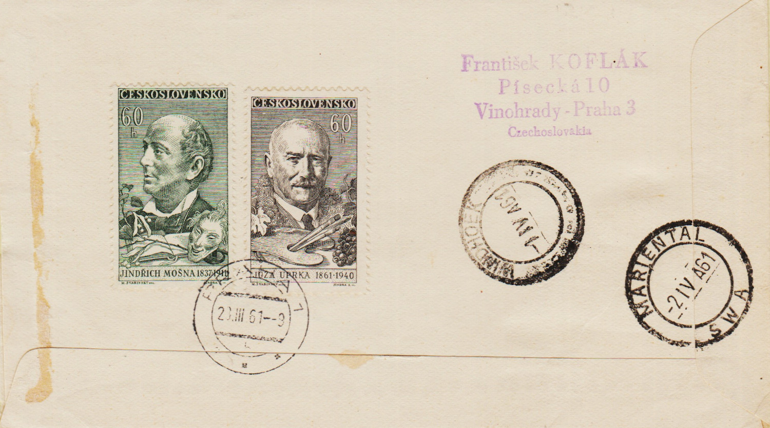 Czechoslovakia-FDC-1961.2-ZY12