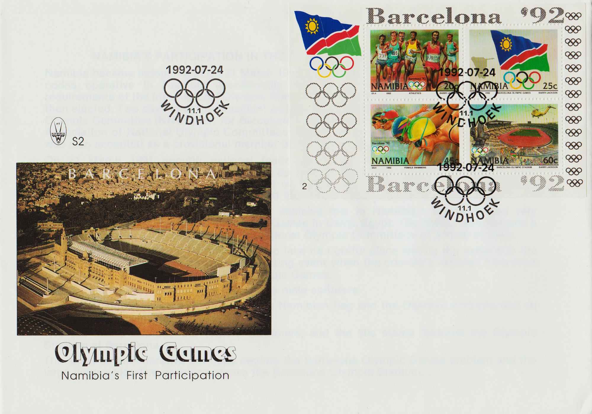 Namibia-FDC-1992.2-ZW31