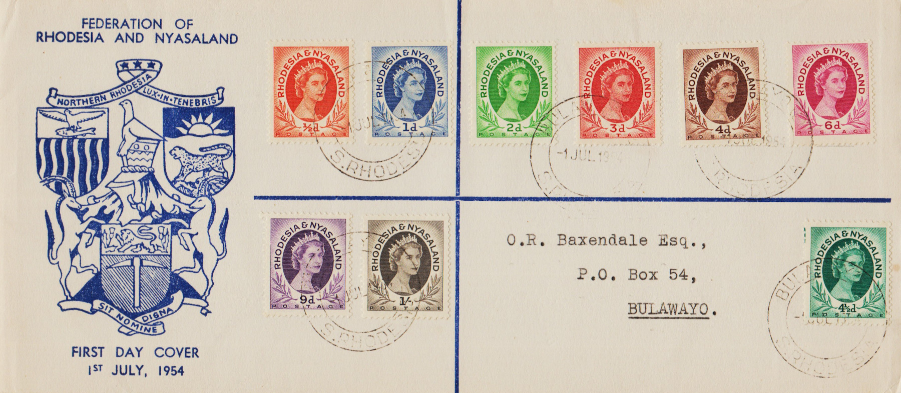 Rhodesia-and-Nyasaland-FDC-1954-ZZC20