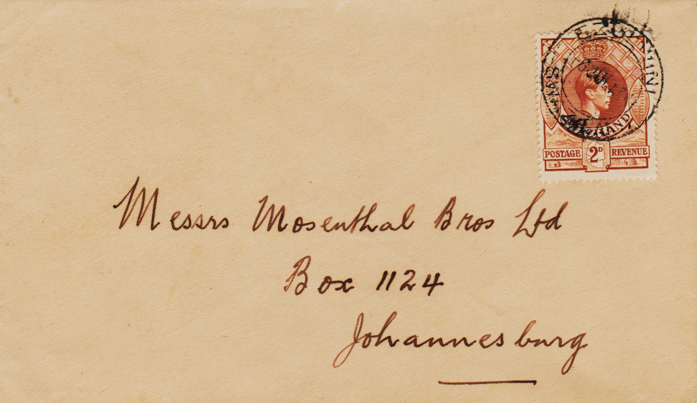 Swaziland-FDC-1938.1-ZX43