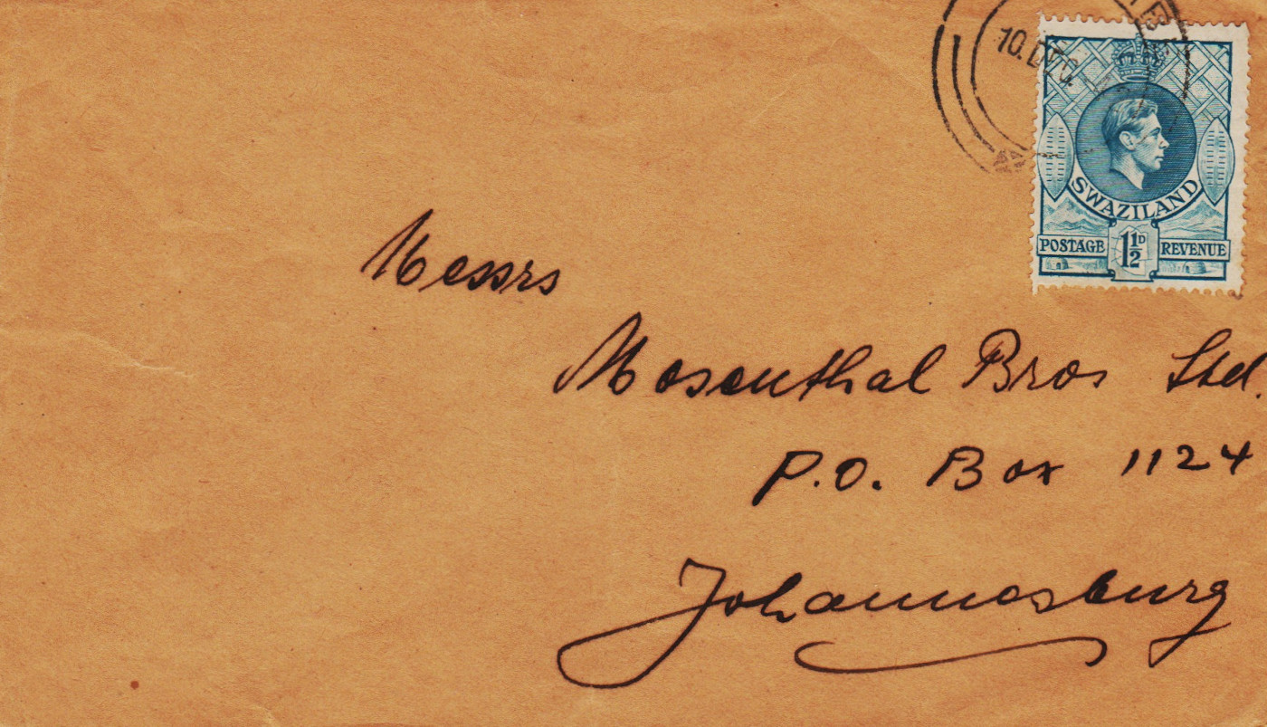Swaziland-FDC-1938.3-ZX44